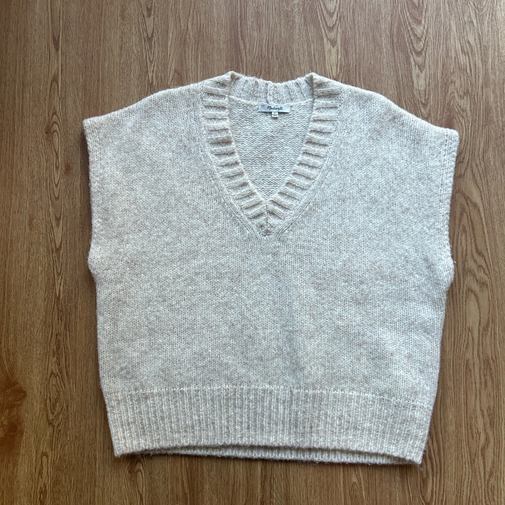 Madewell Sweater vest V-Neck Oatmeal Large
